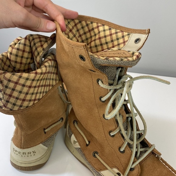 Sperry Top Siders LadyFish Fold Down Lace Up Boots Size 8 - Picture 11 of 16